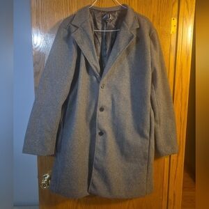 Jameson | Classic Long Overcoat with Lapel for Men × 1 Grey/XL